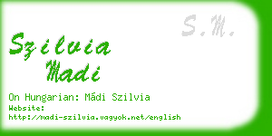 szilvia madi business card
