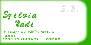 szilvia madi business card
